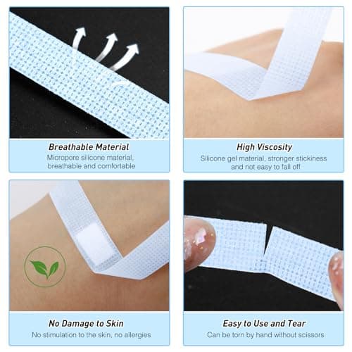 4 Rolls Lash Extension Tape - Micropore Silicone Tape for Eyelash Extensions, Sensitive, Breathable, Waterproof Gel Tape in Blue and Pink - Thumbnail 2