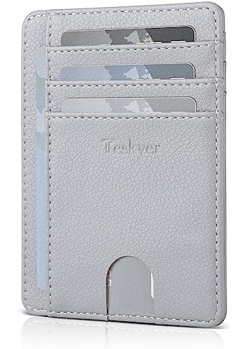 Teskyer Slim Wallet for Men, Minimalist Front Pocket RFID Blocking Leather Wallet Credit Card Holder for Men & Women - Thumbnail 2