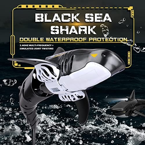 2.4G Remote Control Shark Toy 1:18 Scale High Simulation Shark for Swimming Pool Bathroom Great Gift RC Boat Toys for 6+ Year Old Boys and Girls (with 2 Batteries) - Thumbnail 3