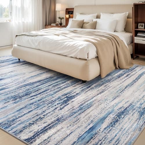 tchdio 5x7 Area Rugs for Living Room, Machine Washable Rug Modern Abstract Area Rug, Non Slip Rugs for Bedroom Rug, Soft Indoor Carpet for Living Room Office Dorm, Blue - Thumbnail 2