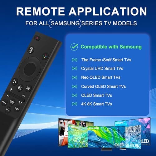 【Pack of 2】 for Samsung Smart TV Remote Control Replacement,Universal for All Samsung Crystal UHD Curved Frame Neo QLED LED LCD HDTV 3D Series TVs - No Setup Needed - with 4 Shortcut Buttons - Thumbnail 2