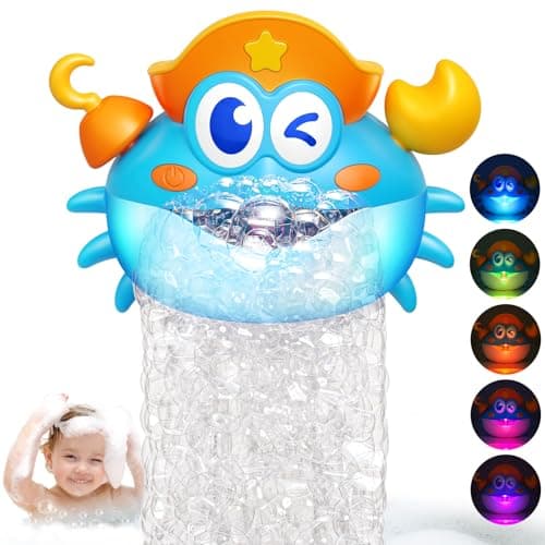 Bath Toys,Light Up Baby Bath Toys Bath Bubble Machine with Colourful RGB Light Great Birthday for Toddler Boys and Girls Tub Toy for Kids Ages 1-3 4-8 - Image 1