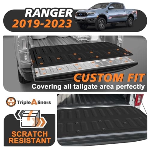 TripleAliners Truck Mat Compatible with 2019-2023 Ford Ranger Accessories, Tailgate Mat Custom Fit All Weather Protection Pickup Liner - Thumbnail 6