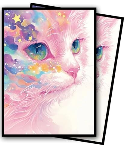 MTG Card Sleeves, Ultra Clear Front & Matte Finish Back, 100 Count Standard Size Matte Art Sleeve for Magic The Gathering (Cat)