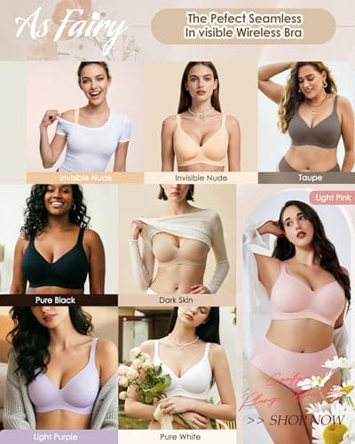 As Fairy Bras for Women Wireless Jelly No Underwire Full Coverage Seamless Supportive Comfortable Bralettes with Airhole(Pure White 42C) - Thumbnail 6