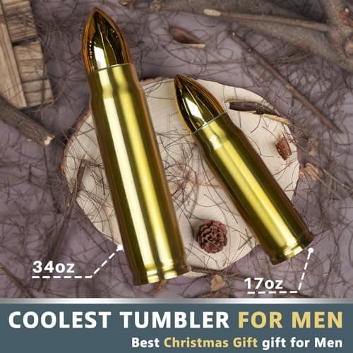 Funslive Birthday Gifts for Men - 34 oz Gold Tumbler Cup - Fishing Hunting Camping Mens Gift Ideas - Gifts for Men Who Have Everything - Dad Men Husband Him - Mens Easter Stocking Stuffers 2026 - Thumbnail 2