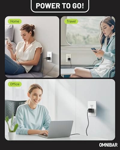 OMNIBAR 30W USB C Charger Block, GaN Type C Wall Charger Block, PD3.0 PPS USB-C Power Adapter, Compact iPhone Charger Fast Charging for iPhone 17/16/15, Samsung Galaxy S25/S24/S23, Pixel 10/9/8, Black - Thumbnail 6