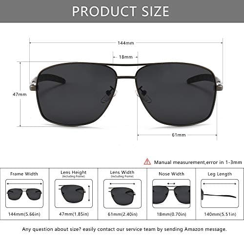 SUNGAIT Men's Polarized Sunglasses Durable Metal Frame for Fishing Driving Golf (Gunmetal Frame/Grey Lens) Metal Frame 0925 QKH - Thumbnail 4