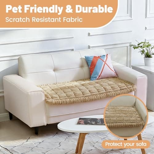Gdmhy Couch Cover for Dogs Washable,Non-Slip Fuzzy Durable Couch Covers for 3 Cushion Sofa Pet Friendly Sofa Cover,Dogs Furniture Soft Slipcovers Protector Couches Mat - Thumbnail 6