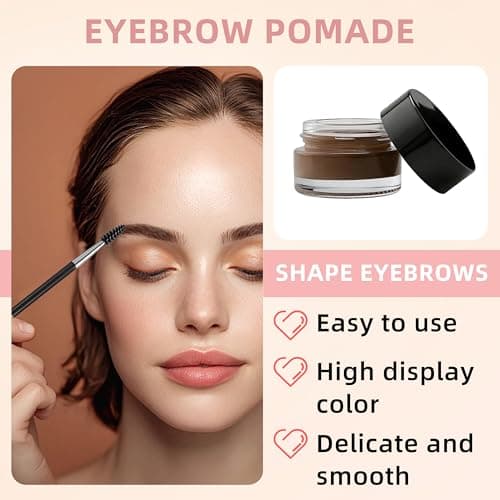 Eyebrow Pencil Makeup Kit, Waterproof 4-Tip Microblading Eyebrow Pen & Eyebrow Pomade, Dual-Ended Brush, Long-Lasting Smudge-Proof Brow Kit for Natural Wild Brows, Dark Brown - Thumbnail 6