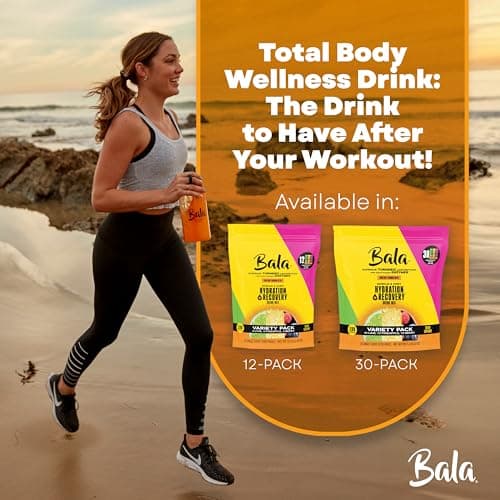 Bala Total Body Wellness Drink Mix, Hydrate & Recover Variety Pack, Pineapple, Lime & Berry, 4 Per Flavor, Zero Sugar Electrolytes Powder Packets with Enzymes & Amino Acids, Turmeric Drink, 12 Count - Thumbnail 5