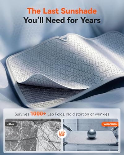 WOLFBOX Car Windshield Sun Shade for SUVs Trucks Sedans 69''x35'' - Thumbnail 6