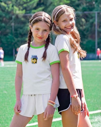 Stelle Girls Graphic Tees Short Sleeve Girls Shirts Cute Tops Crew Neck Casual Basic Summer T-Shirt for Kids Teen 8-9 Years(Rise and Brine|White,M) - Thumbnail 3