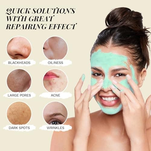 ANAI RUI 3 Pcs Pore Cleansing Face Mask Set Green Tomato Clay Mask - Turmeric Vitamin C Facial Mask Red Bean Refreshing Pore Mask, Relaxing Spa Gift Set Self Care for Women/Teens Girls 2.5 oz each - Thumbnail 5