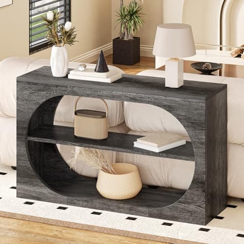 Tarnorci Console Table, 55-Inch Entryway Tables 3-Tier Wood Narrow Sofa Tables for Living Room Foyer Table for Entryway, Hallway, Entrance - Thumbnail 3