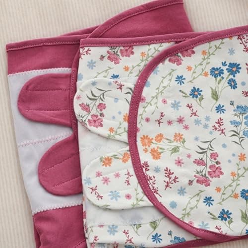 CIVARUA KIDS Baby Swaddles for Newborn Organic Cotton,Soft & Snug Newborn Velcro Swaddle 0-3 Months Sleep Sack Helps Calm Startle Reflex, 2-Pack Wrap Nursery Swaddling Blankets Country Floral - Thumbnail 5