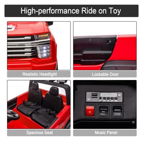 24V Ride on Toys for Kids,2 Seater Ride on Car for Kids Remote Control Kids Electric Cars Kids Driving Car with Bluetooth, Power of Wheel Car for Kids Truck for All Types of Road - Thumbnail 6