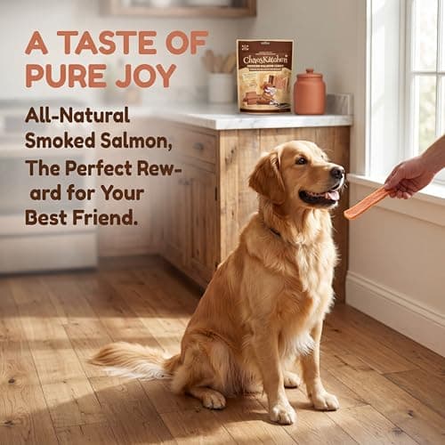 Chaoskitchen Smoked Salmon Jerky Dog Treats, Wild Caught Grain Free Slices with Omega 3 for Skin & Coat, High Protein Training Rewards, Puppy & Senior Friendly for All Breeds, 8.8 oz (250g) - Thumbnail 4