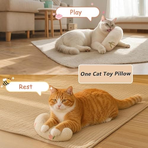 VIEFIN Cute Cat Couch with Soft Pillow, Supportive Dog Couch, Cat Sofa with Removable Cover，Cute Bee Shaped, 24 Inch - Thumbnail 3