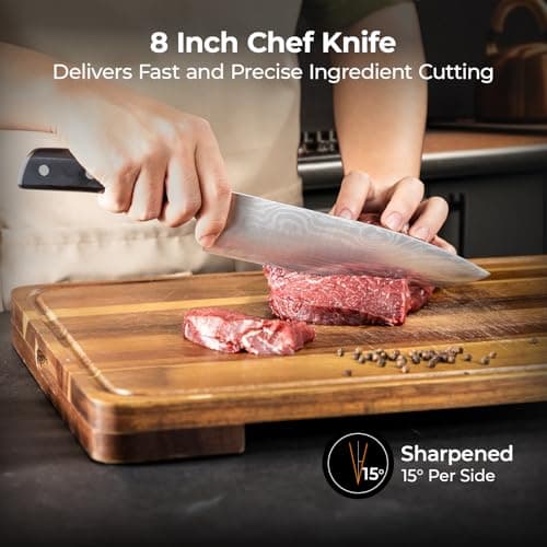 CoquusAid Kitchen Knives Set, 4 PCS Professional Chef Knife Set, Razor Sharp High Carbon Stainless Steel Knife Set, Ergonomic Handle Design, Ideal for Everyday Home Use, Perfect Gifts for Kitchen - Thumbnail 5