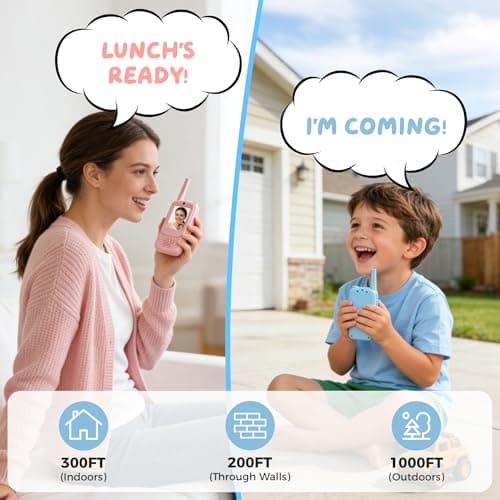 Video Walkie Talkies for Kids, 2 Pack Rechargeable Walkie Talkies with Screen, Long Range 2 Way Radio with 4 Voice Effects, Christmas Birthday Gifts for Age 3-12 Boys Girls Indoor/Outdoor/campin - Thumbnail 3