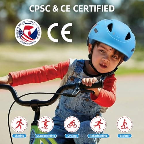 AUMENTAR Kids Bike Helmet with Built-in Sun Visor - 360° Adjustable Youth & Toddler Safety Gear for Cycling, Skating, Scooters - 2 Sizes for Ages 3-5-8-14 Years Child Infant Boys Girls S - Thumbnail 2