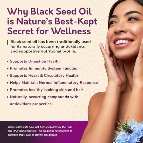 BioNatal Ethiopian Black Seed Oil – Cold Pressed Nigella Sativa Producing Black Cumin Seed Oil, Unrefined & Non-Filtered, High TQ Up to 4.64% – Supports Immune System, Digestion & Joints 16oz Glass - Thumbnail 5