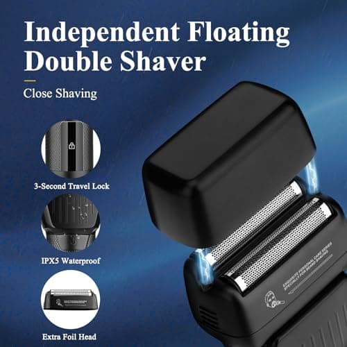 SUNNOW Professional Hair Clippers & Hair Trimmer & Foil Shaver Kit for Men, Beard Trimmer Clippers and Trimmers Set, Cordless Mens Hair Clippers for Hair Cutting, Grooming, Face, Family, Barber - Thumbnail 4