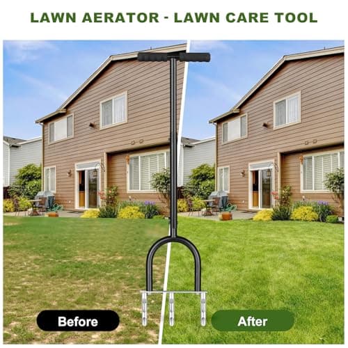 Manual Lawn Aerator Tool, 3 Hollow Tines Plug Lawn Core Aerator, Heavy Duty Hand Soil Aerator Tool with Adjustable Handle, Grass Aeration Garden Tools for Lawn Care, Compacted Soil, Yard - Thumbnail 5