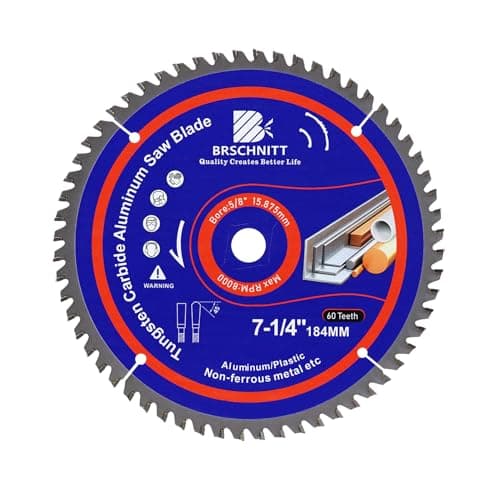 BRSCHNITT 7-1/4Inch 60Tooth TCG Metal Saw Blade - for Aluminum Plastics and Non Ferrous 5/8" Arbor - Image 1