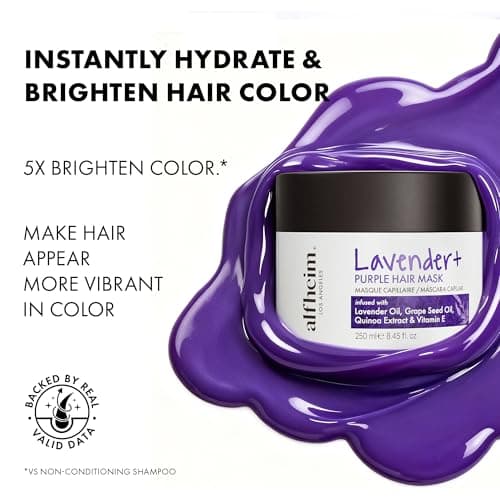 ALFHEIM Lavender+ Purple Hair Mask for Blonde, Silver & Color-Treated Hair – Deep Repair & Tone Correction – Restores Softness & Shine – with Quinoa Extract & Vitamin E – 8.45 oz / 250 ml - Thumbnail 5