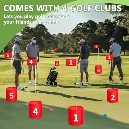 SJEhome 6 Hole Backyard Game Golf for Adults Outdoor Indoor Practice Gifts for Yard, Lawn, Park, Yard, Beach - Thumbnail 2