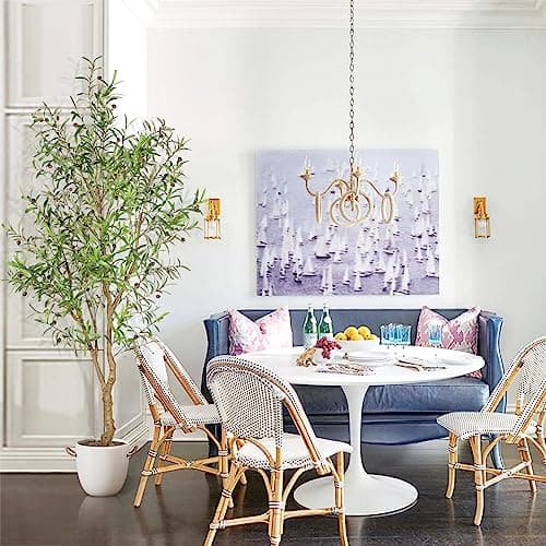 FEELEAD 7ft Faux Olive Tree - Fake Potted Olive Silk Tree with Planter Natural Olive Branches and Realistic Leaves Artificial Tree for Home House Office Decor Indoor - Thumbnail 5