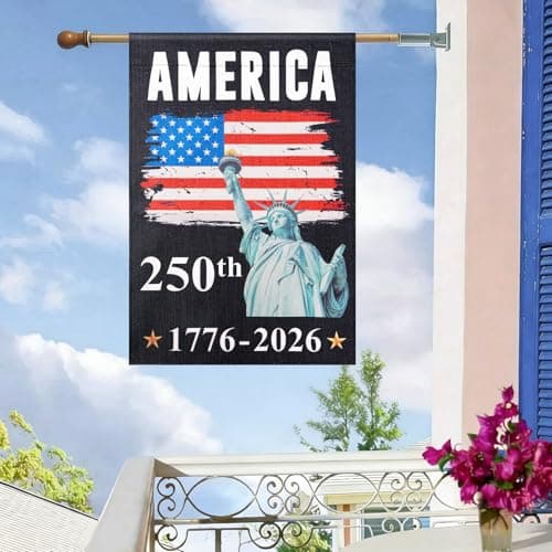 USA 250th Anniversary Flag - 12x18 Inch Double Sided 4th of July Garden Flag, Independence Day Porch Banner, 1776-2026 Independence Day Flag Outdoor Yard Decor - Thumbnail 6