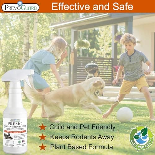 Rodent Repellent Spray by Premo Guard - 32 oz - Natural Child & Pet Safe - Uses Peppermint Oil to Repel Mice, Rats, Skunks, Raccoons, Deer & Other Unwanted Animals - Ready to Use for Indoor & Outdoor - Thumbnail 4