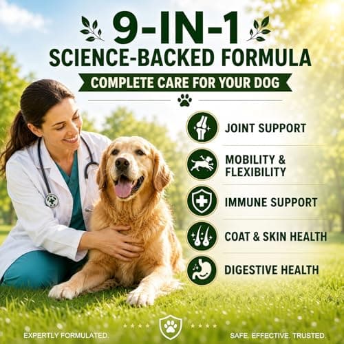 Collagen for Dogs,Dog Hip and Joint Supplement,9-in-1 Liquid Collagen Types I,II & III,Joint Pain Relief for Dogs,Recover Normal State,Repair Skin,Coat,Salmon Flavor Easily Accepted,No Allergens,60ML - Thumbnail 2