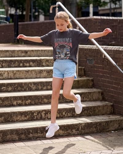 Stelle Girls Athletic Shorts with Pockets Quick Dry Running Shorts Gymnastics Basketball Short for Teen Kids Sky Blue XXL - Thumbnail 4