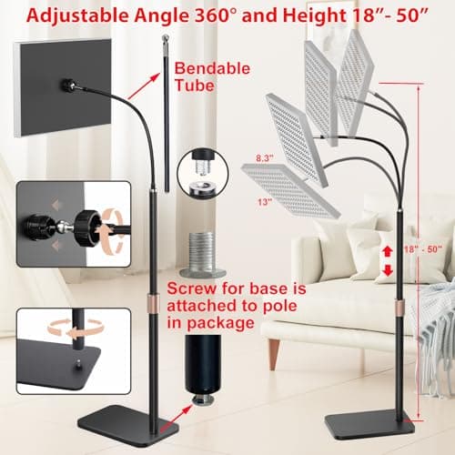 Red Light Therapy for Body and Face, Infrared Light Therapy Lamp 660nm Red Light and 850nm NIR LED Panel Light with Adjustable Stand, Infrared Redlight Therapy Device for Body Use at Home/Office/Gym - Thumbnail 6