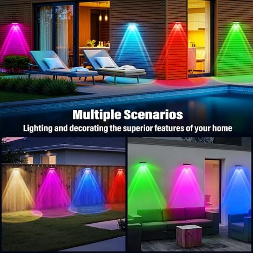Delaiglow Solar Fence Lights Outdoor, 12-Hours IP67 Upgraded-Lens No-Wiring - Thumbnail 6