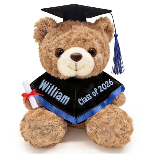 OELTTG Personalized 2026 Graduation Teddy Bear Gift for Her Him – 12 Inch Custom Teddy Bear with Cap & Gown, Add Name & Year, Cute Plush for College High School Kindergarten Graduate - Image 1