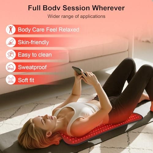Red Light Therapy Mat for Body - 31.1" x 14.2" Red Light Therapy Pad with 240 LEDs, 660nm Red & 850nm Near Infrared, 29W High-Power, W240 - Thumbnail 3