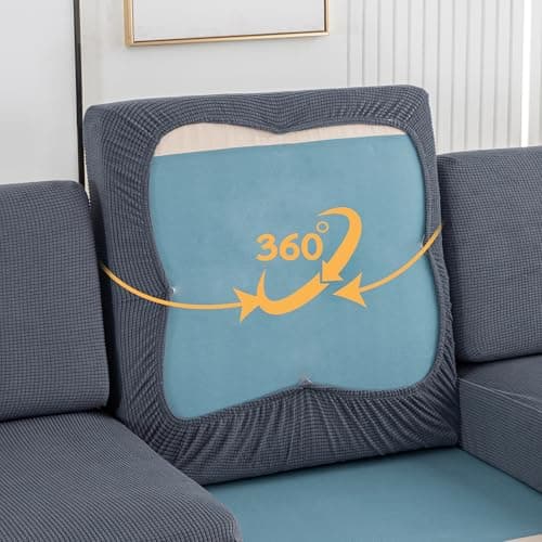 UWWGKK Stretch Couch Cover for Sectional Sofa - Multiple Patterns & Colors,Sofa Cover Design for L-Shaped Couches (1 Pcs for Large) - Thumbnail 3