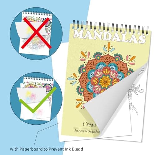 Jadeso Mandala Coloring Book for Adults - 30 Original Mandala Patterns and Designs, Adult Coloring Book Spiral Bound, Relaxation Coloring Books for Women Seniors, Thick Smooth Paper - Thumbnail 4
