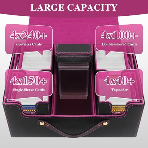 URMMIY Trading Card Storage Box for MTG – Multi-Purpose Commander Deck Box with Commander Display, Waterproof TCG Deck Case Compatible with Magic The Gathering, Sports Cards, Collectors & Gamers - Thumbnail 3