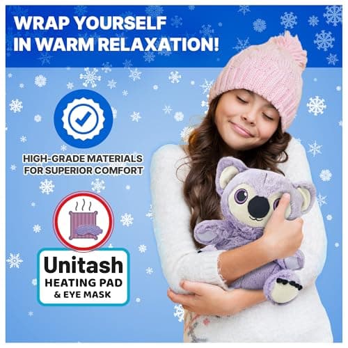 Microwavable Heating Pad for Period Cramps + Eye mask Heating pad–Machine Washable Cover-Cute Stuffed Animal Heating Pad, Portable Menstrual Microwave Heating Pad-Lavender Scent (Koala+Eye mask) - Thumbnail 4