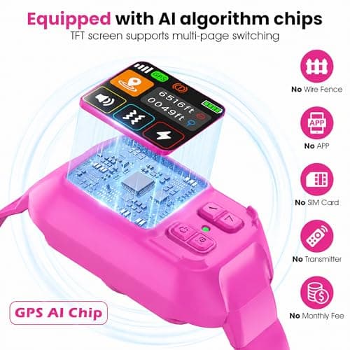 RPZ GPS Dog Fence Wireless System for Dogs, Invisible Fence with Custom Polygon Boundary, GPS Dog Collar Fence System, IP67 Waterproof Electric Fence for Dogs with Tone Vibration Shock - Thumbnail 2