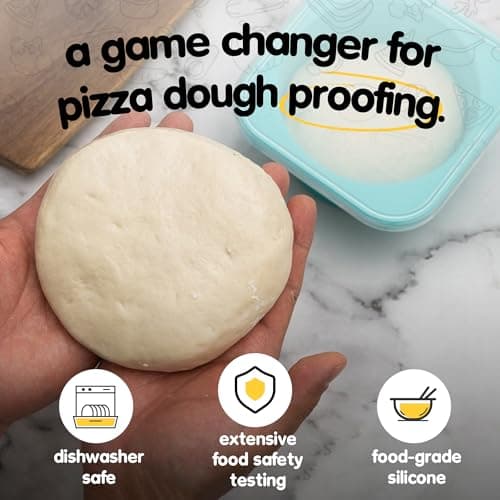 KEVJES Stackable Silicone Artisan Pizza Dough Proofing Proving Containers with Lids-2/3/4/5 pack-500ml portion (Spacegrey, 4 PACK) - Thumbnail 2