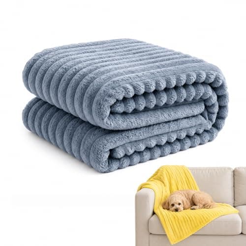 Emotional Support Blanket Yellow for Dogs Security Blanket, Calming Dog Blanket, Throw Rabbit Designed for Pets, Soft and Comfortable for Indoors Sofa (Dark Blue,59.1"x78.7") - Image 1