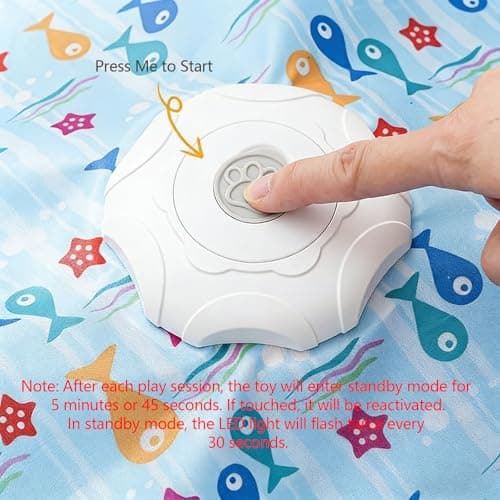 EGBULL Automatic Cat Toy Interactive Hide and Seek Cat Toy Electric Cat Toy with Feather Wand Mouse Sounds Touch Activated USB Rechargeable Kitten Toys for Indoor Cats Self Play Hunting Exercise - Thumbnail 6