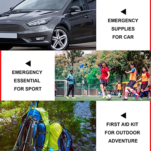 279PCS Small Travel First Aid Kit Supplies for Business, First Aid Emergency Set Backpacking Essentials Items Trauma Survival Kits for Outdoor Adventure, Black AMORNING - Thumbnail 4